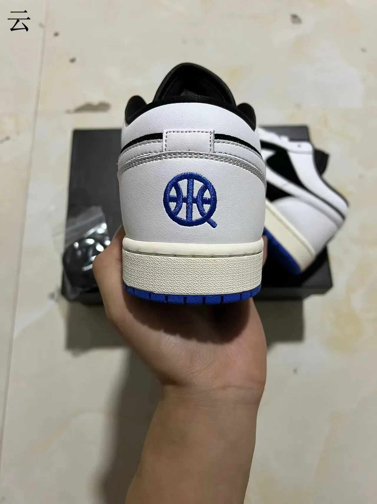 Nike Air Jordan 1 Low White Black Royal Blue Lifestyle Sneakers 8