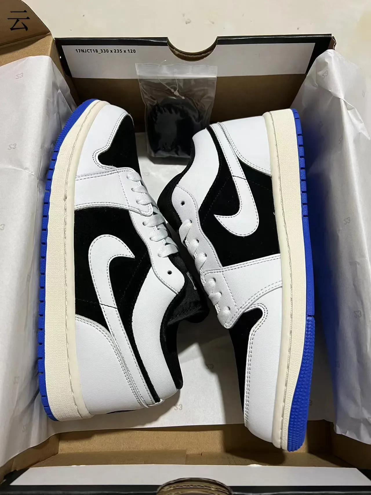 Nike Air Jordan 1 Low White Black Royal Blue Lifestyle Sneakers 9
