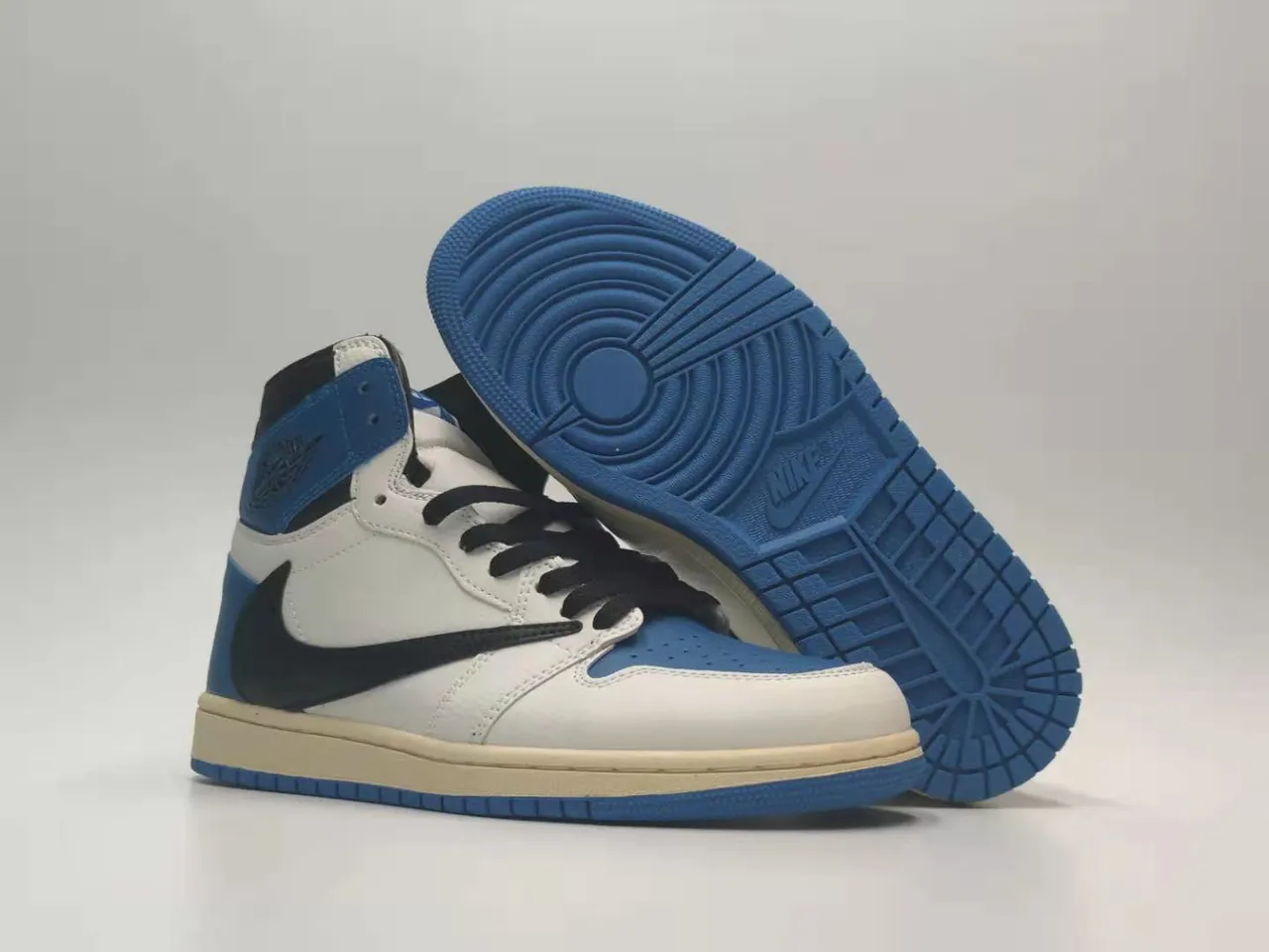 Nike Air Jordan 1 White Royal Blue Black Basketball Shoes 2