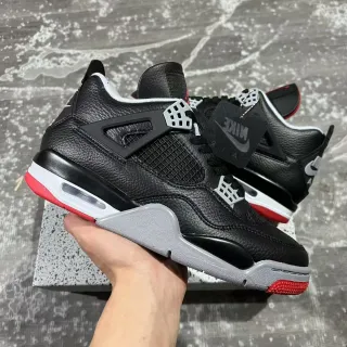 Nike Air Jordan 4 Black Red Gray Basketball Shoes