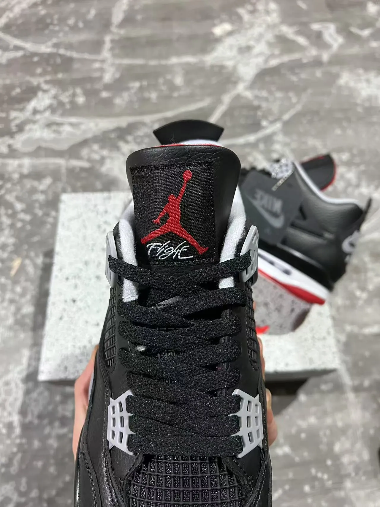 Nike Air Jordan 4 Black Red Gray Basketball Shoes 4