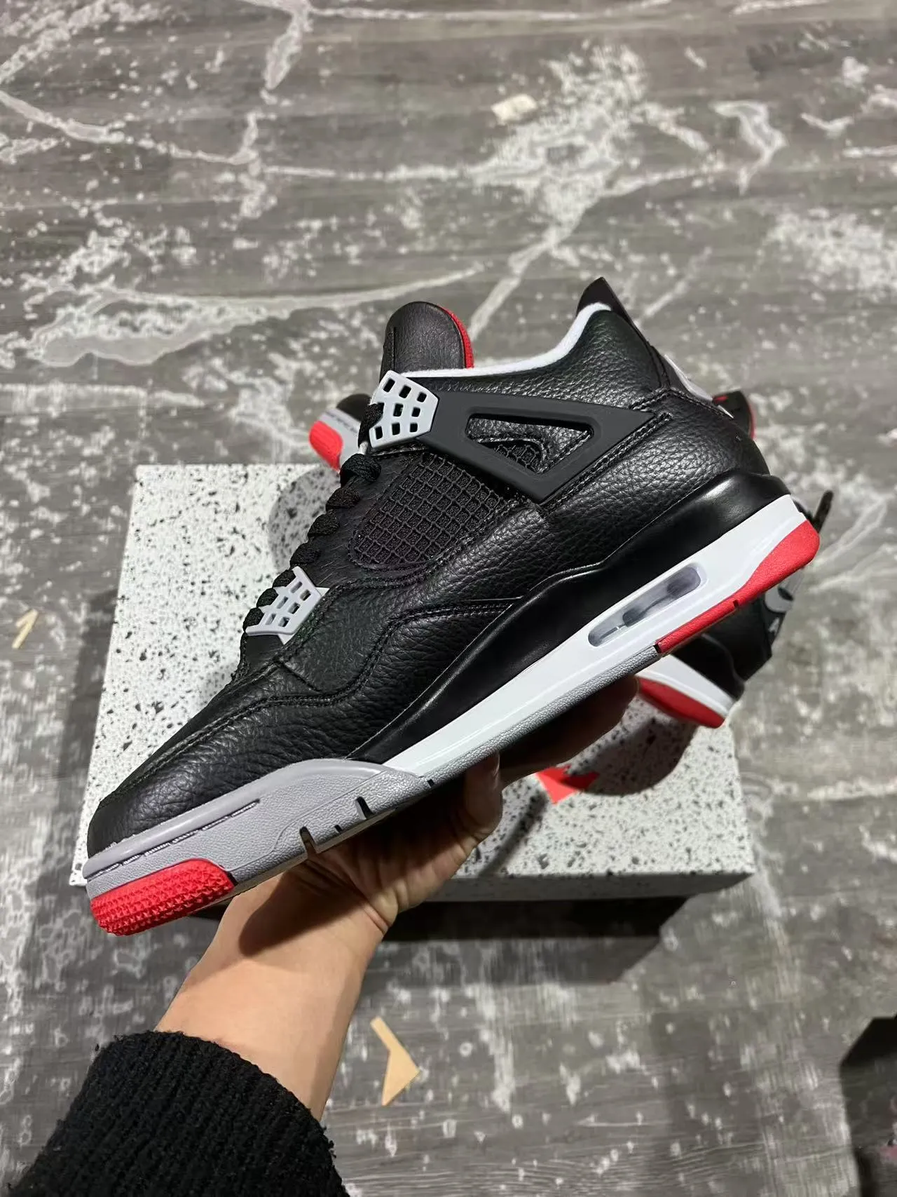 Nike Air Jordan 4 Black Red Gray Basketball Shoes 5