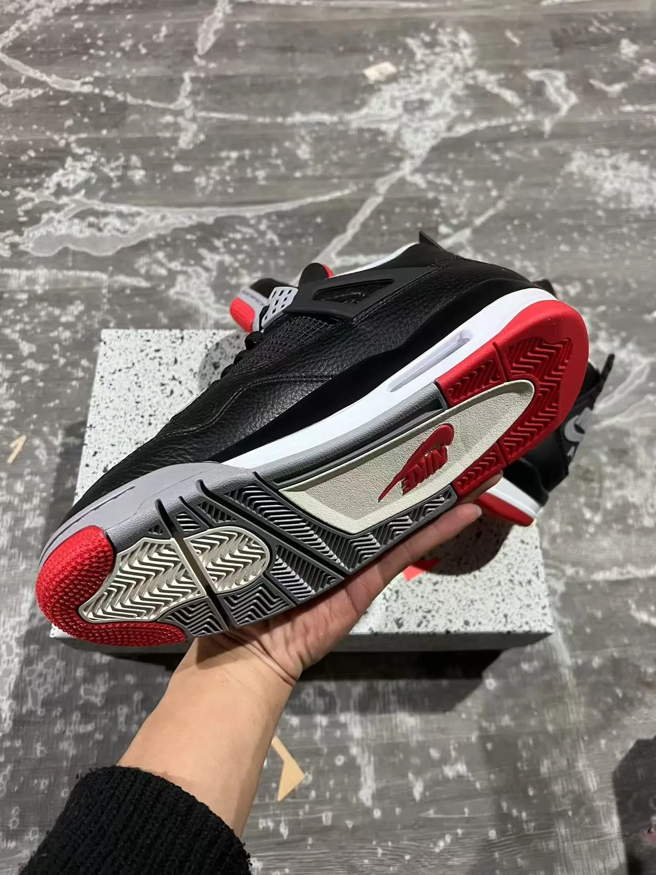 Nike Air Jordan 4 Black Red Gray Basketball Shoes 6