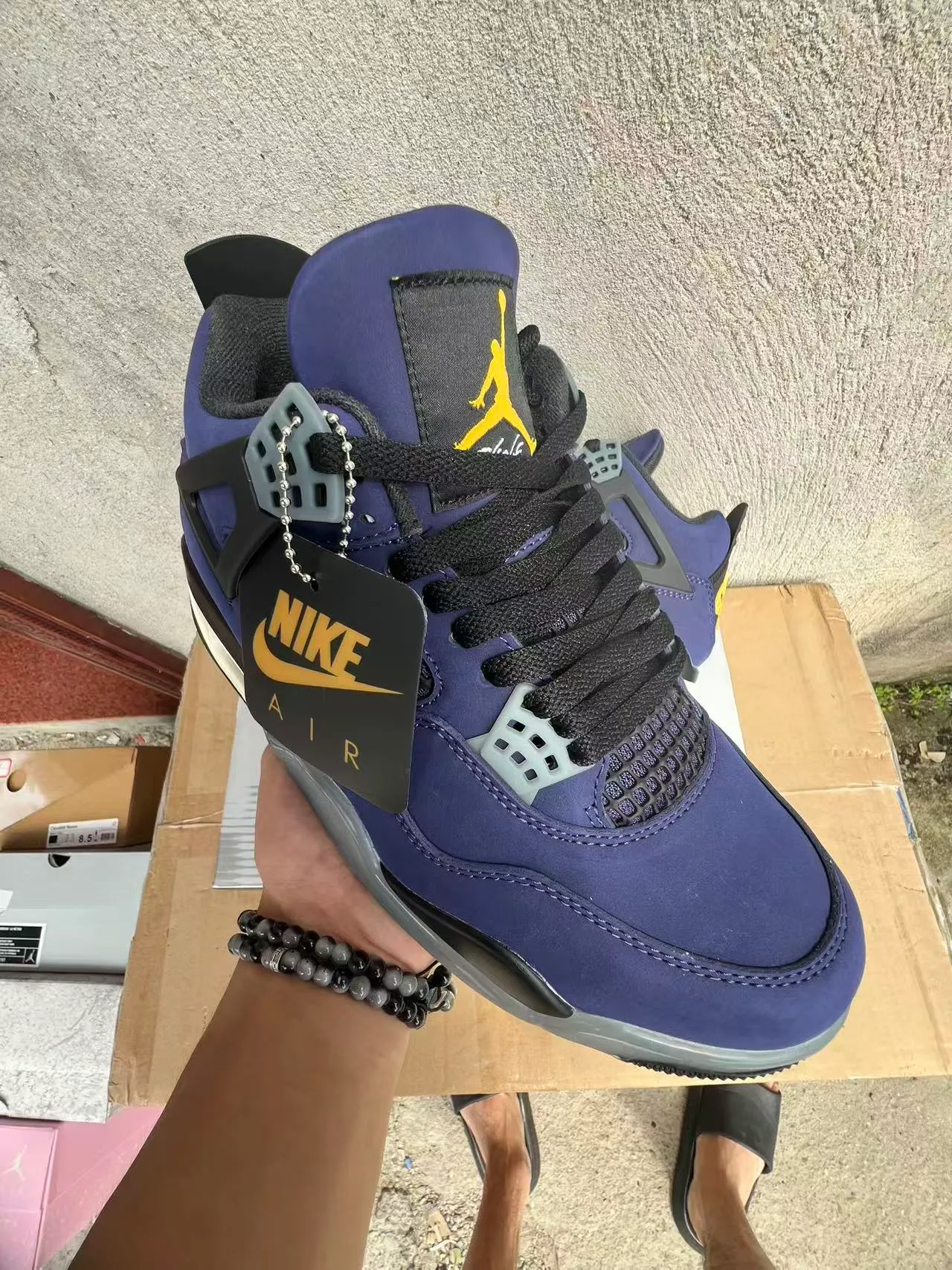 Nike Air Jordan 4 Deep Blue Black White Basketball Shoes 2
