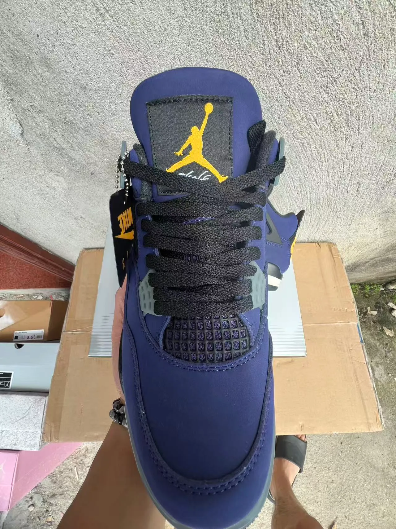 Nike Air Jordan 4 Deep Blue Black White Basketball Shoes 3