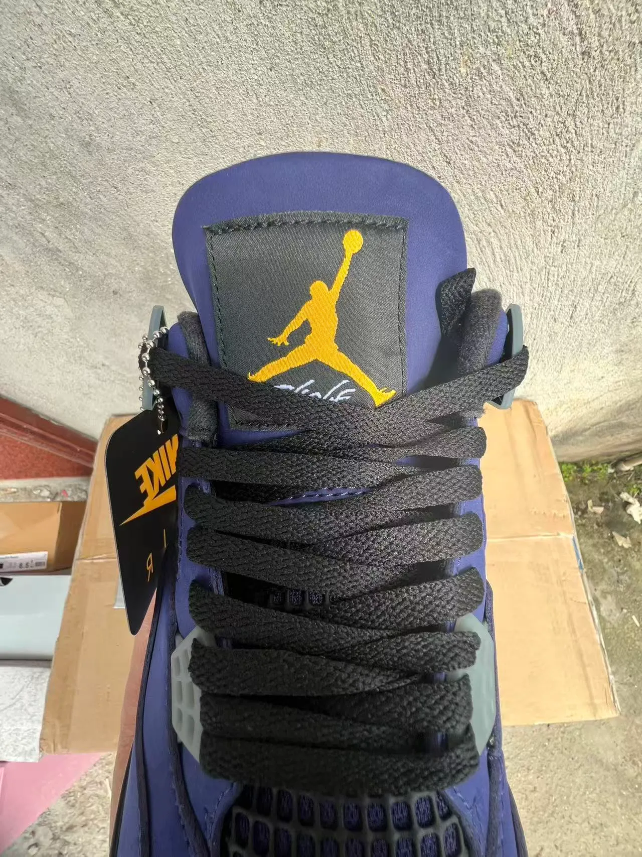 Nike Air Jordan 4 Deep Blue Black White Basketball Shoes 4