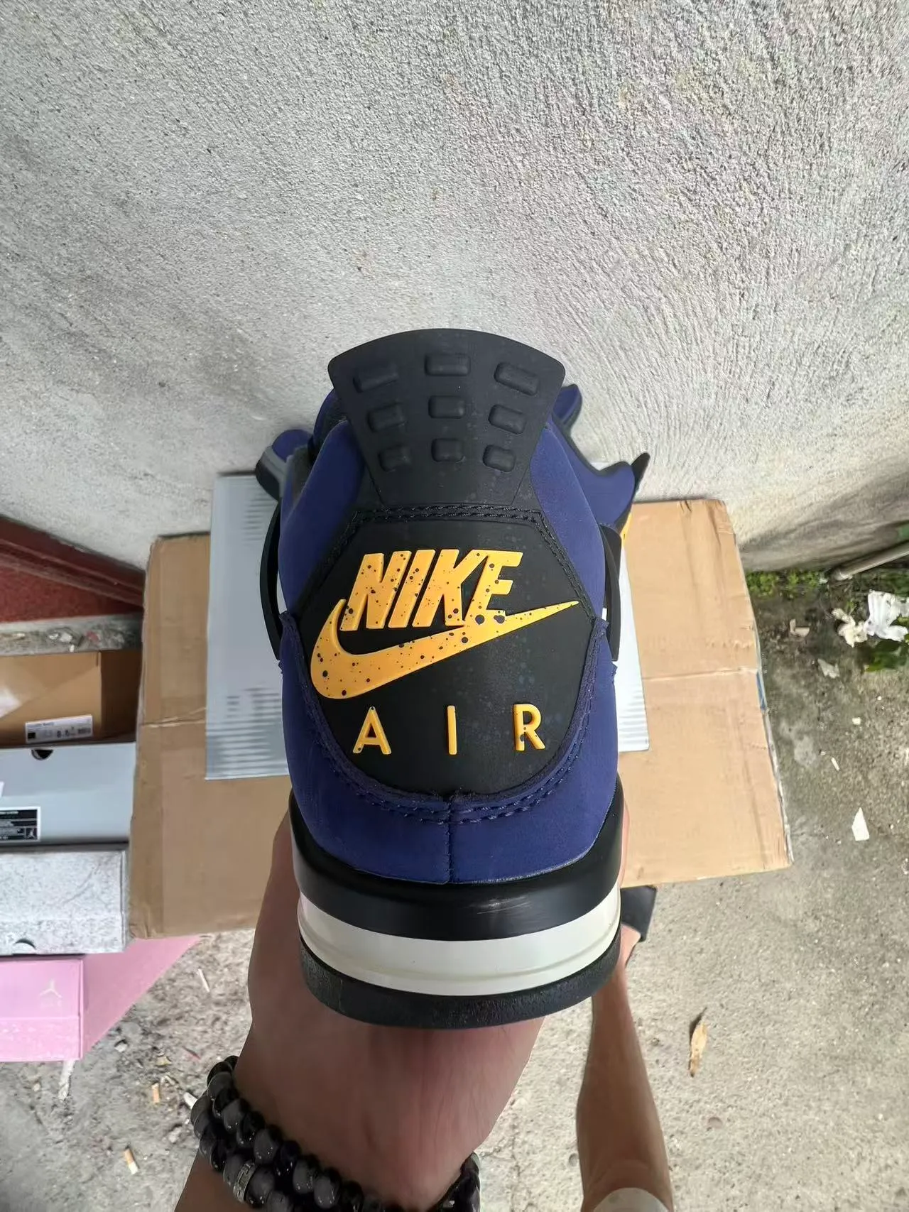 Nike Air Jordan 4 Deep Blue Black White Basketball Shoes 8