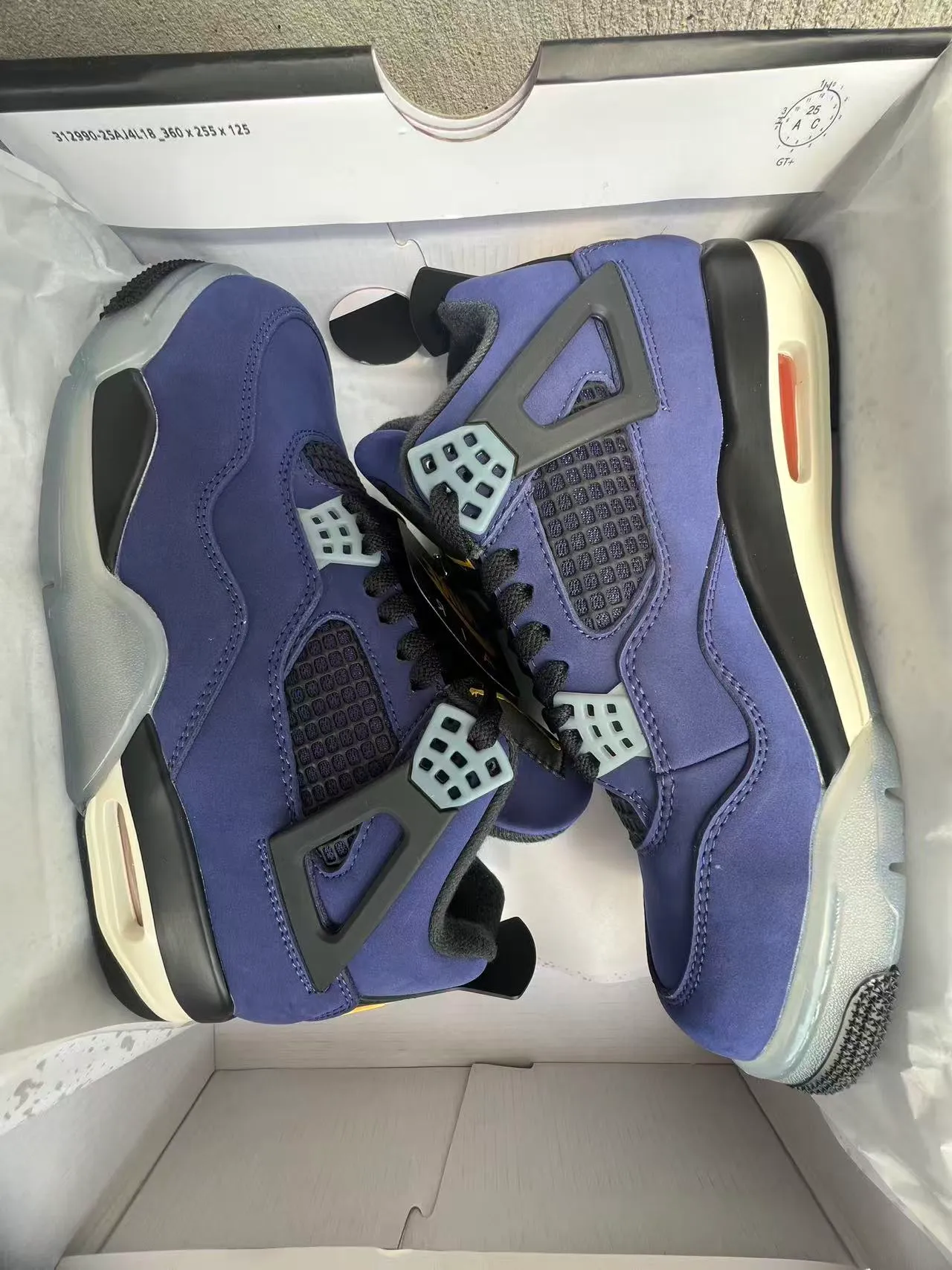 Nike Air Jordan 4 Deep Blue Black White Basketball Shoes 9