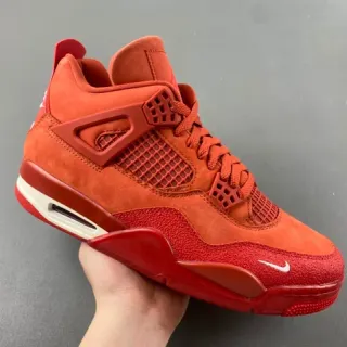 耐克 Air Jordan 4 红色麂皮 高帮 篮球鞋