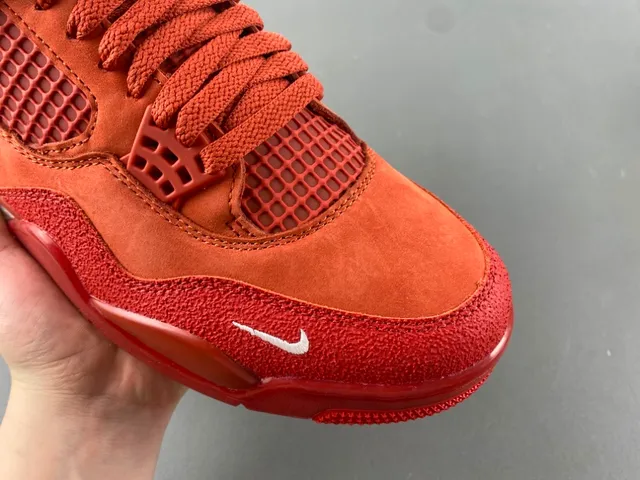 Nike Air Jordan 4 Red Suede High-Top Basketball Shoes 2