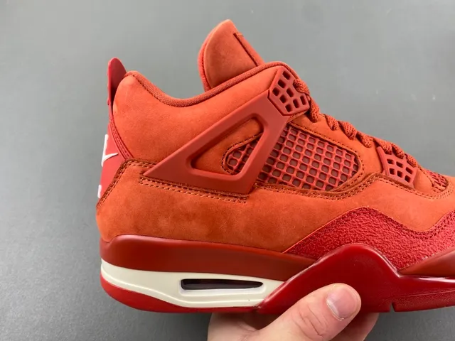 Nike Air Jordan 4 Red Suede High-Top Basketball Shoes 3