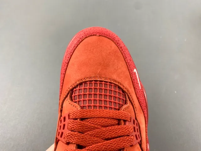 Nike Air Jordan 4 Red Suede High-Top Basketball Shoes 5
