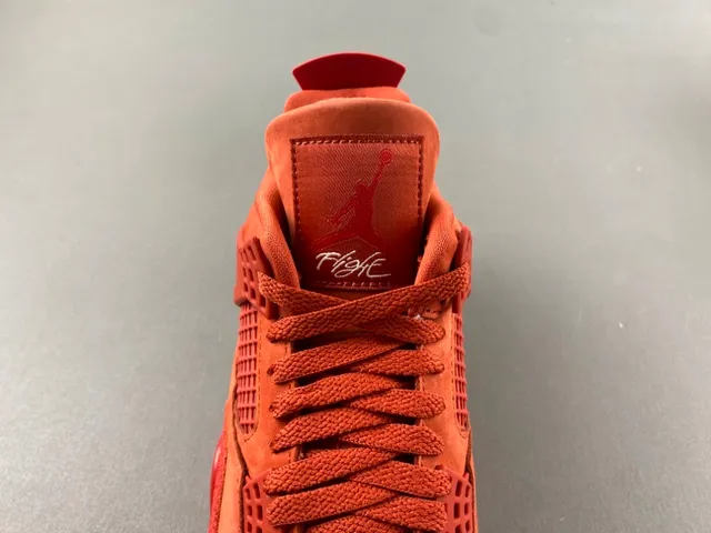 Nike Air Jordan 4 Red Suede High-Top Basketball Shoes 6