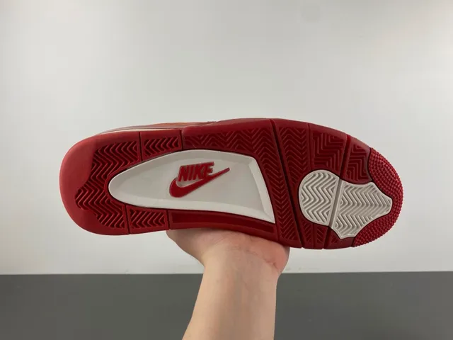 Nike Air Jordan 4 Red Suede High-Top Basketball Shoes 9