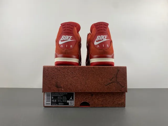 Nike Air Jordan 4 Red Suede High-Top Basketball Shoes 18