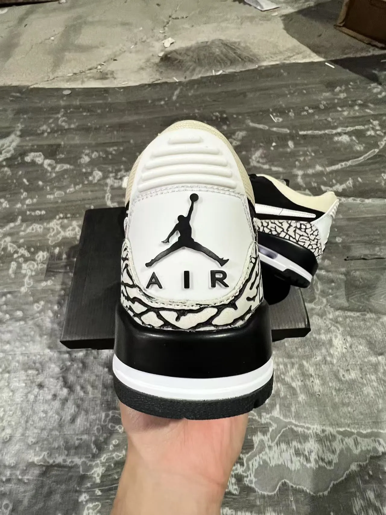 Nike Air Jordan Legacy 312 Black White Beige Elephant Print Lifestyle Sneakers 8