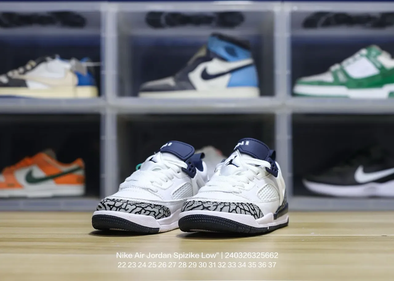 Nike Air Jordan Spizike Low Off-White Elephant Print Lifestyle Sneakers 11