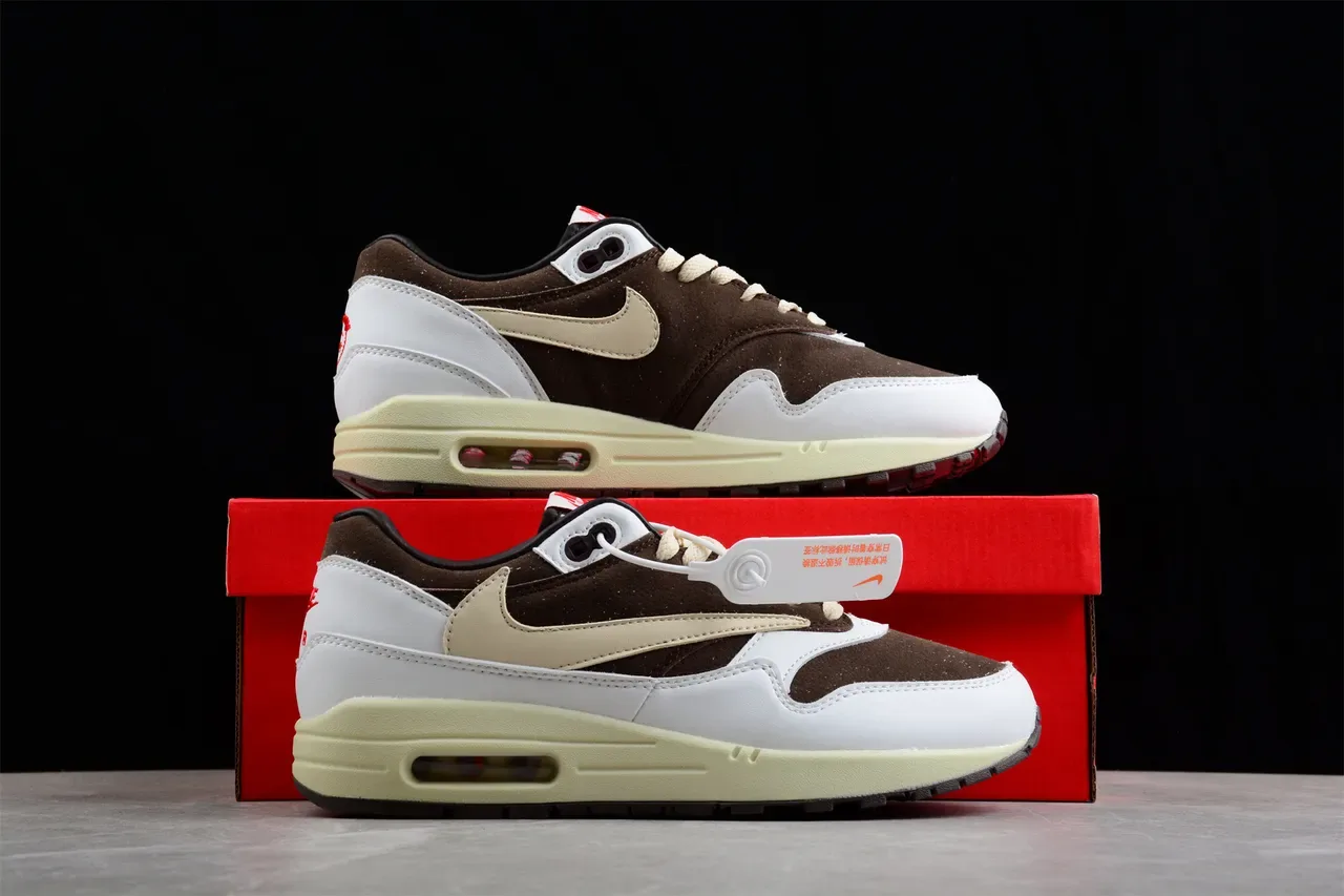 Nike Air Max 1 Brown White Beige Lifestyle Sneakers 16