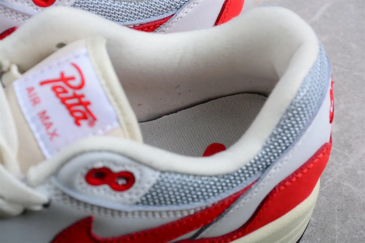 Nike Air Max 1 Red White Gray Lifestyle Sneakers 3
