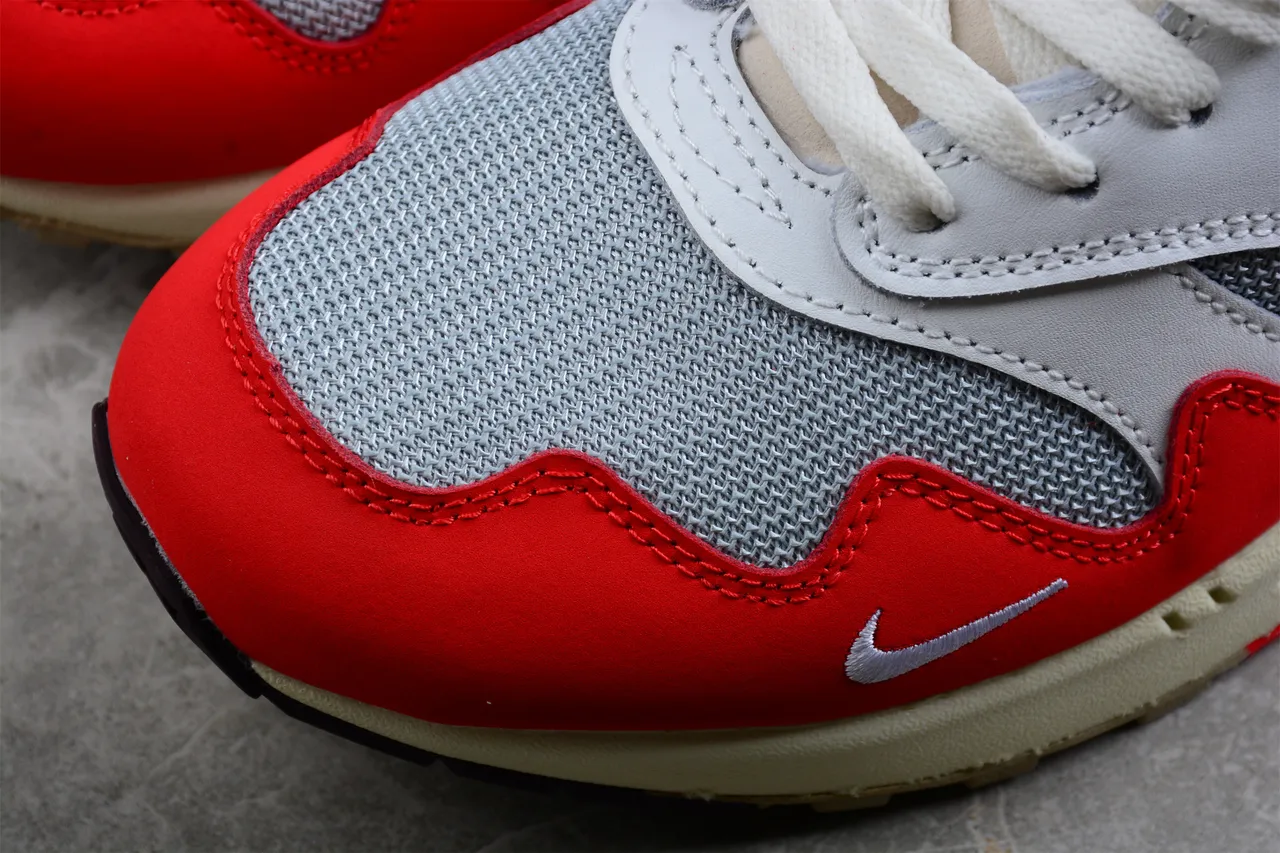 Nike Air Max 1 Red White Gray Lifestyle Sneakers 5