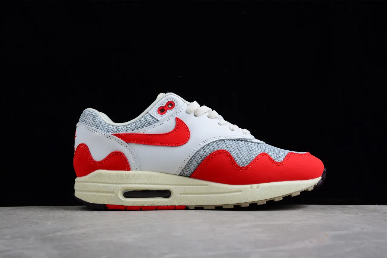 Nike Air Max 1 Red White Gray Lifestyle Sneakers 8