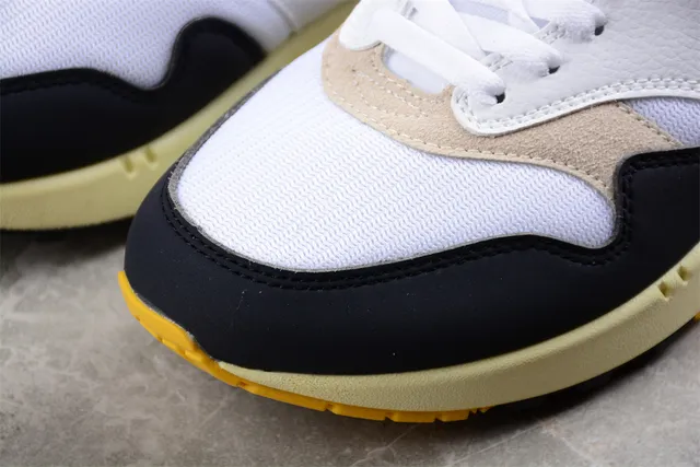 Nike Air Max 1 White Black Beige Pale Yellow Lifestyle Sneakers 8