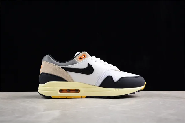 Nike Air Max 1 White Black Beige Pale Yellow Lifestyle Sneakers 11