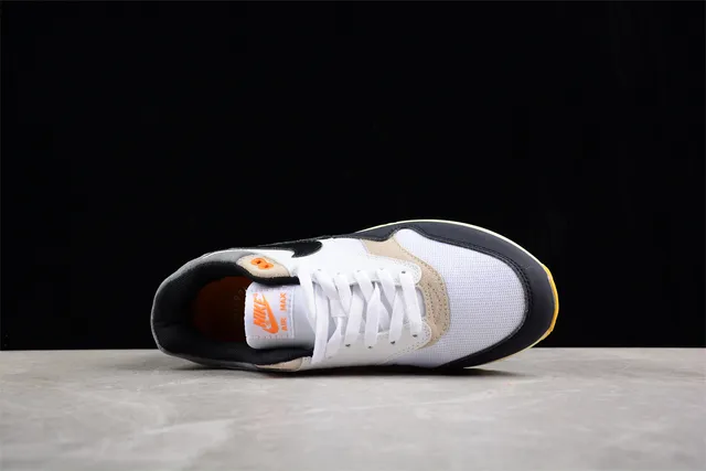 Nike Air Max 1 White Black Beige Pale Yellow Lifestyle Sneakers 12