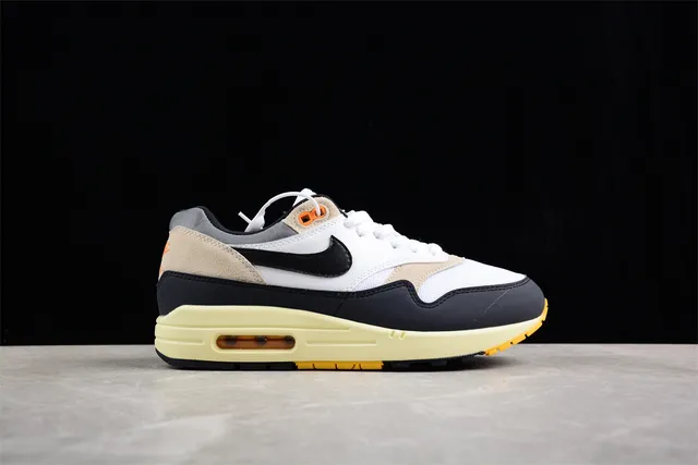 Nike Air Max 1 White Black Beige Pale Yellow Lifestyle Sneakers 14
