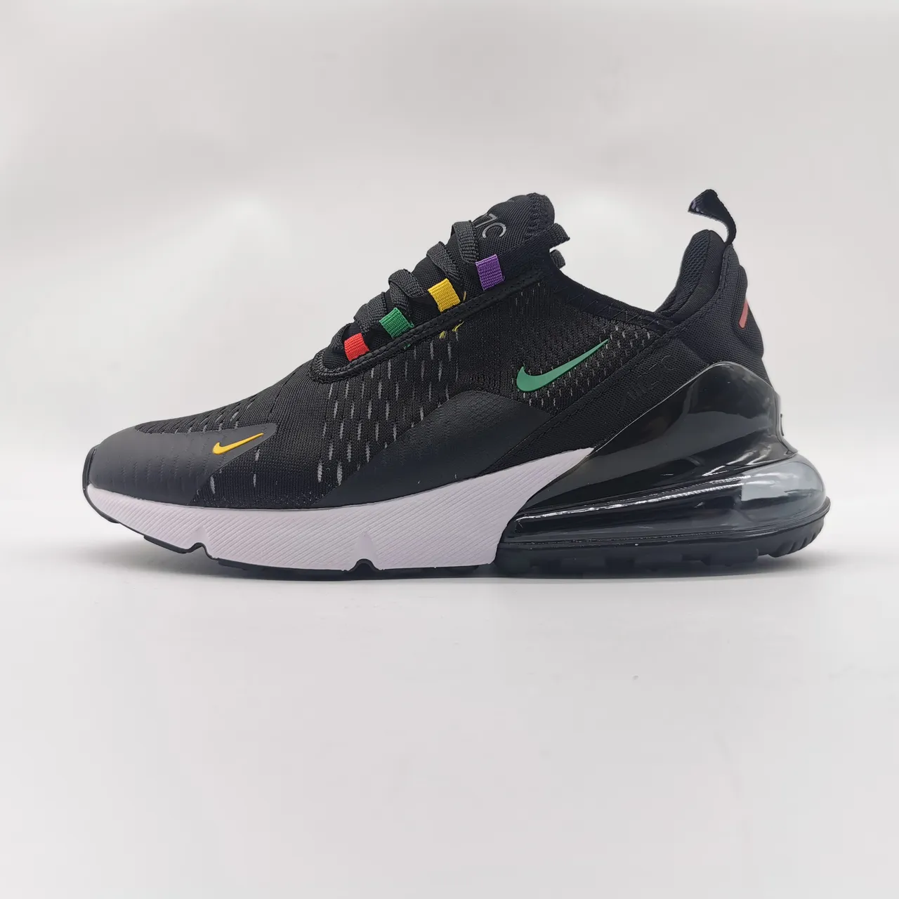Nike Air Max 270 Black Multicolor Lace Aglets Lifestyle Sneakers 1