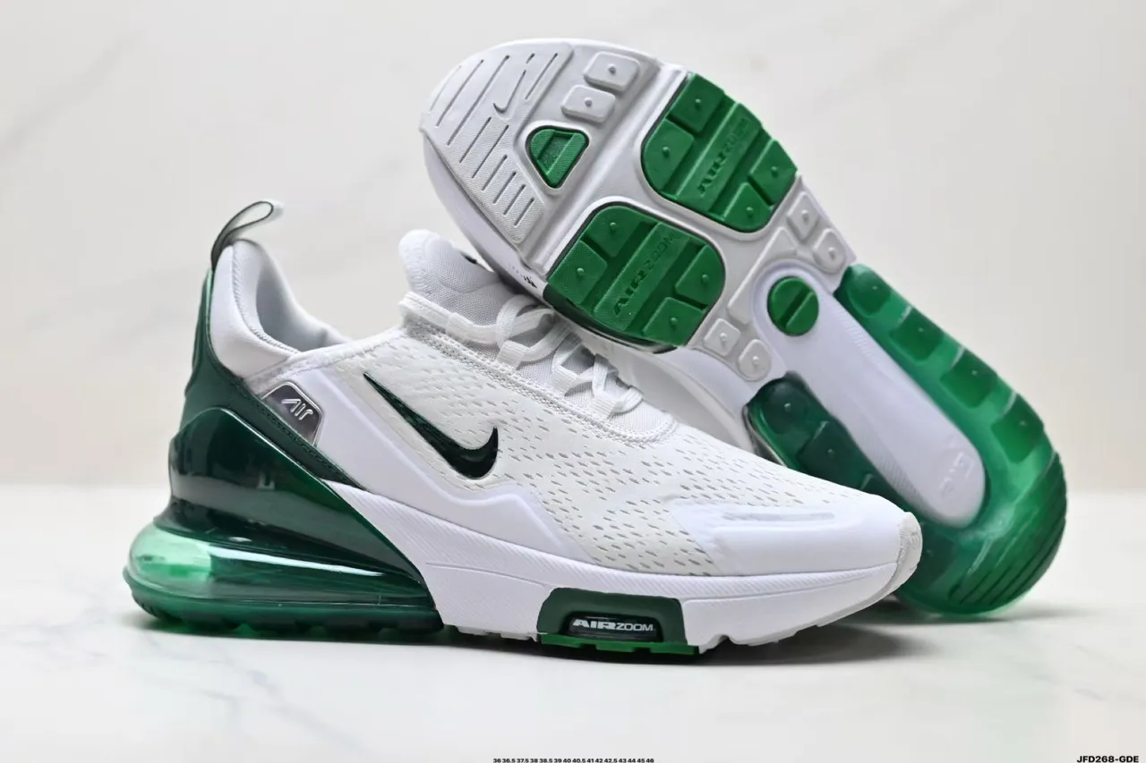 Nike Air Max 270 React White and Green Lifestyle Sneakers 5