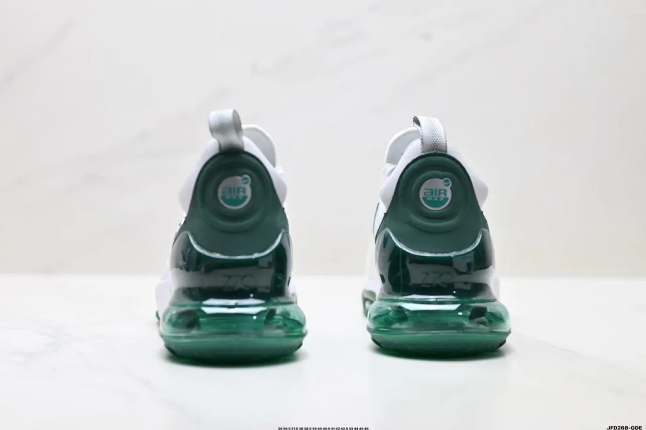 Nike Air Max 270 React White and Green Lifestyle Sneakers 6