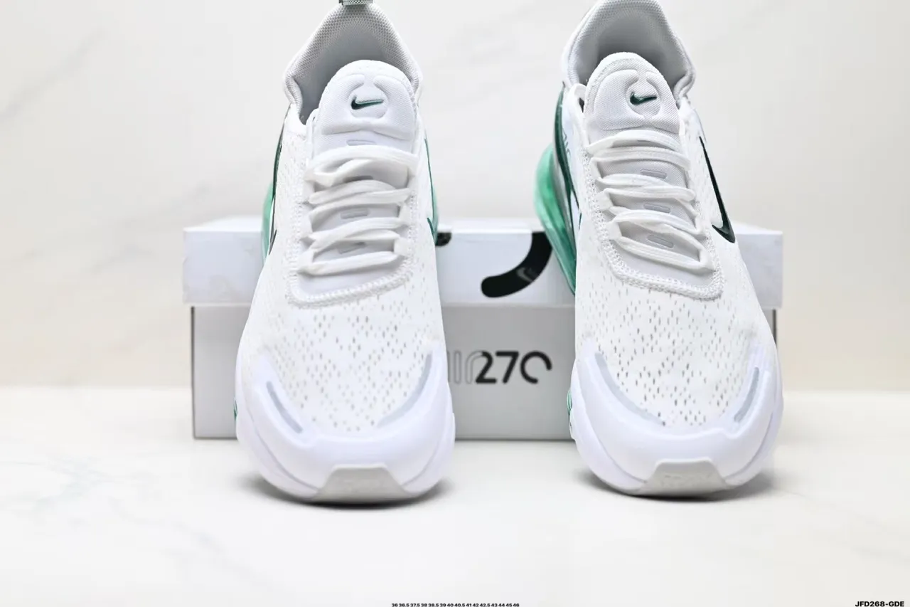 Nike Air Max 270 React White and Green Lifestyle Sneakers 7