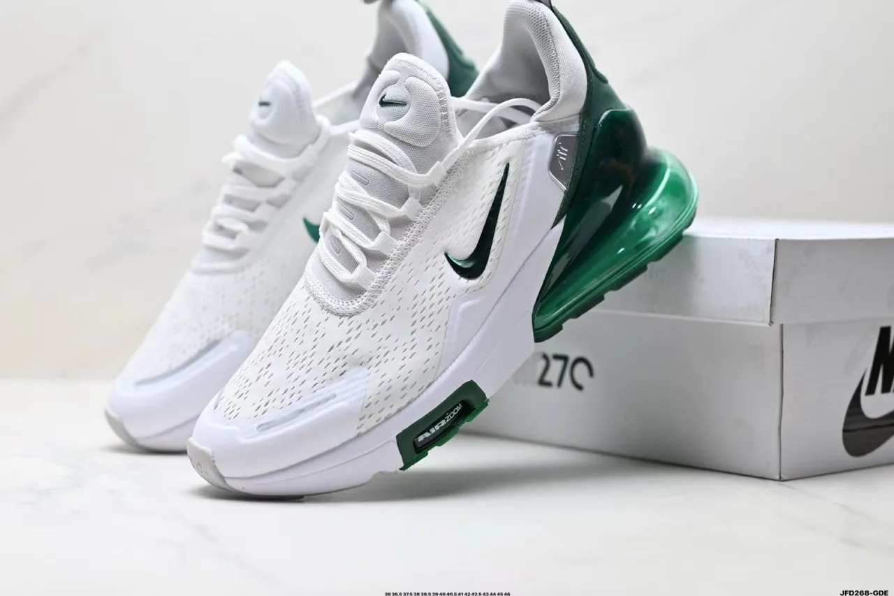 Nike Air Max 270 React White and Green Lifestyle Sneakers 8