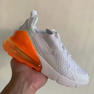 Nike Air Max 270 সাদা এবং কমলা স্বচ্ছ বায়ু জীবনযাত্রা স্নিকার
