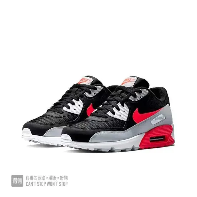 Nike Air Max 90 Black Silver Red Lifestyle Sneakers 5