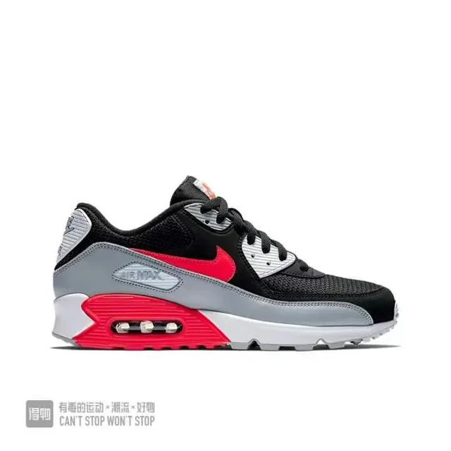 Nike Air Max 90 Black Silver Red Lifestyle Sneakers 6