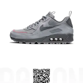 Nike Air Max 90 Gray Red 低帮 网面和合成材料上层 生活方式运动鞋