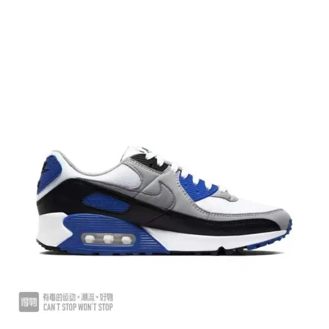 Nike Air Max 90 White Gray Black Royal Blue Lifestyle Sneakers 4