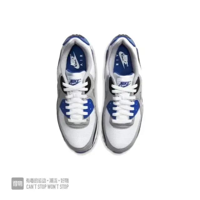 Nike Air Max 90 White Gray Black Royal Blue Lifestyle Sneakers 5