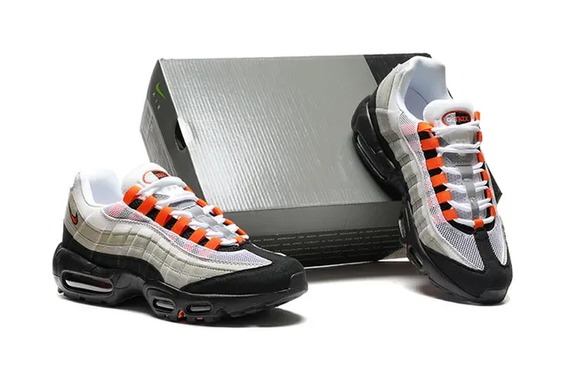 Nike Air Max 95 Black Gray Orange Lifestyle Sneakers 2