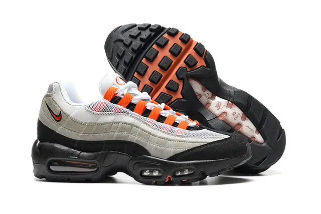 Nike Air Max 95 Black Gray Orange Lifestyle Sneakers 4