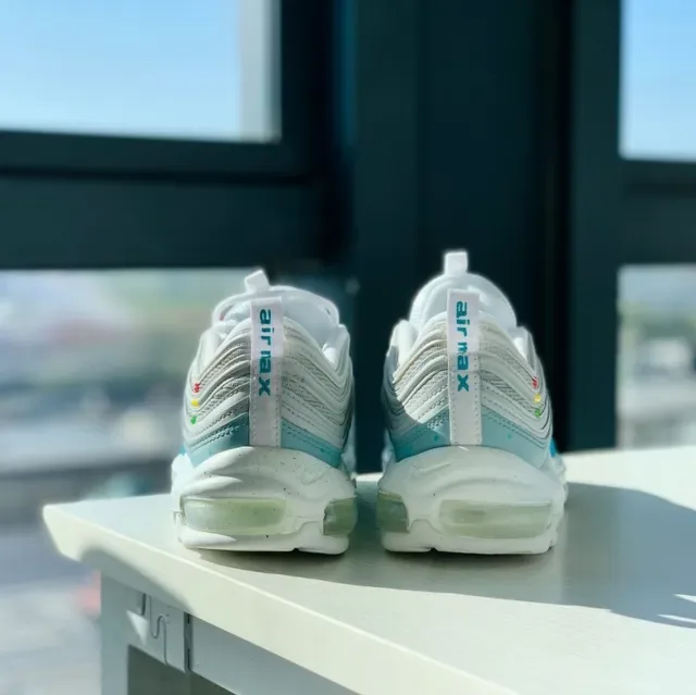 Nike Air Max 97 Light Gray Blue Speckled Lifestyle Sneakers 5