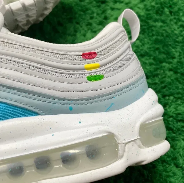 Nike Air Max 97 Light Gray Blue Speckled Lifestyle Sneakers 10