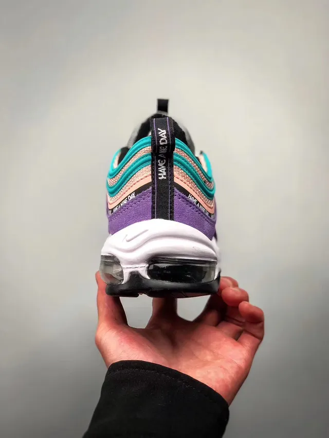 Nike Air Max 97 SE Purple Teal Peach Lifestyle Sneakers 15