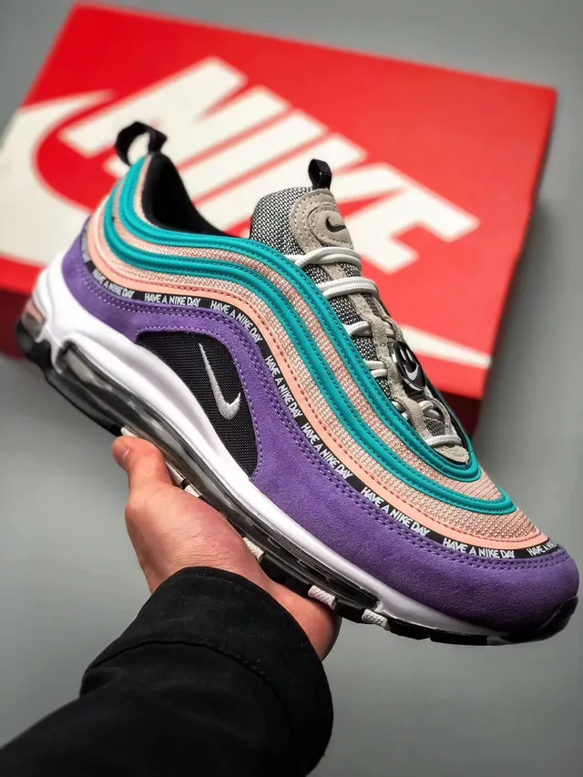 Nike Air Max 97 SE Purple Teal Peach Lifestyle Sneakers 19