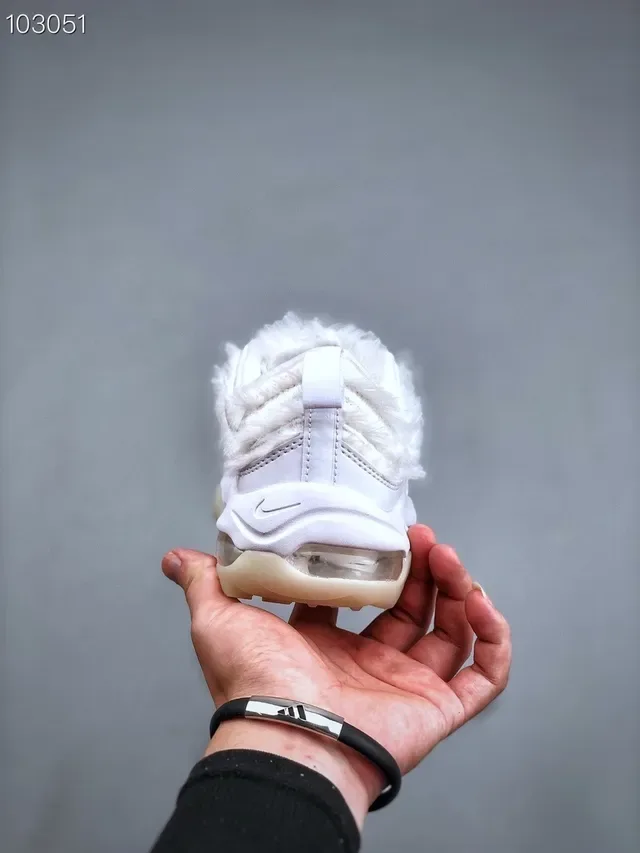 Nike Air Max 97 Shearling-Trimmed White Lifestyle Sneakers 3