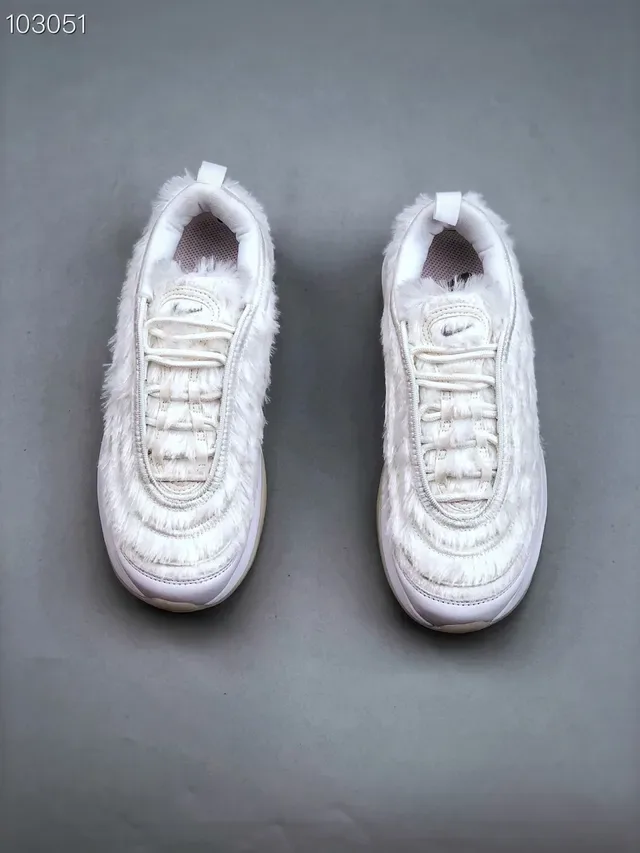 Nike Air Max 97 Shearling-Trimmed White Lifestyle Sneakers 5