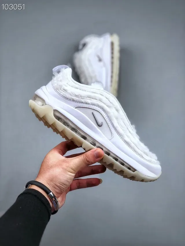 Nike Air Max 97 Shearling-Trimmed White Lifestyle Sneakers 6