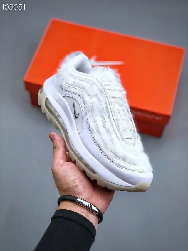 Nike Air Max 97 Shearling-Trimmed White Lifestyle Sneakers 9